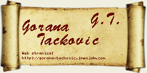 Gorana Tacković vizit kartica